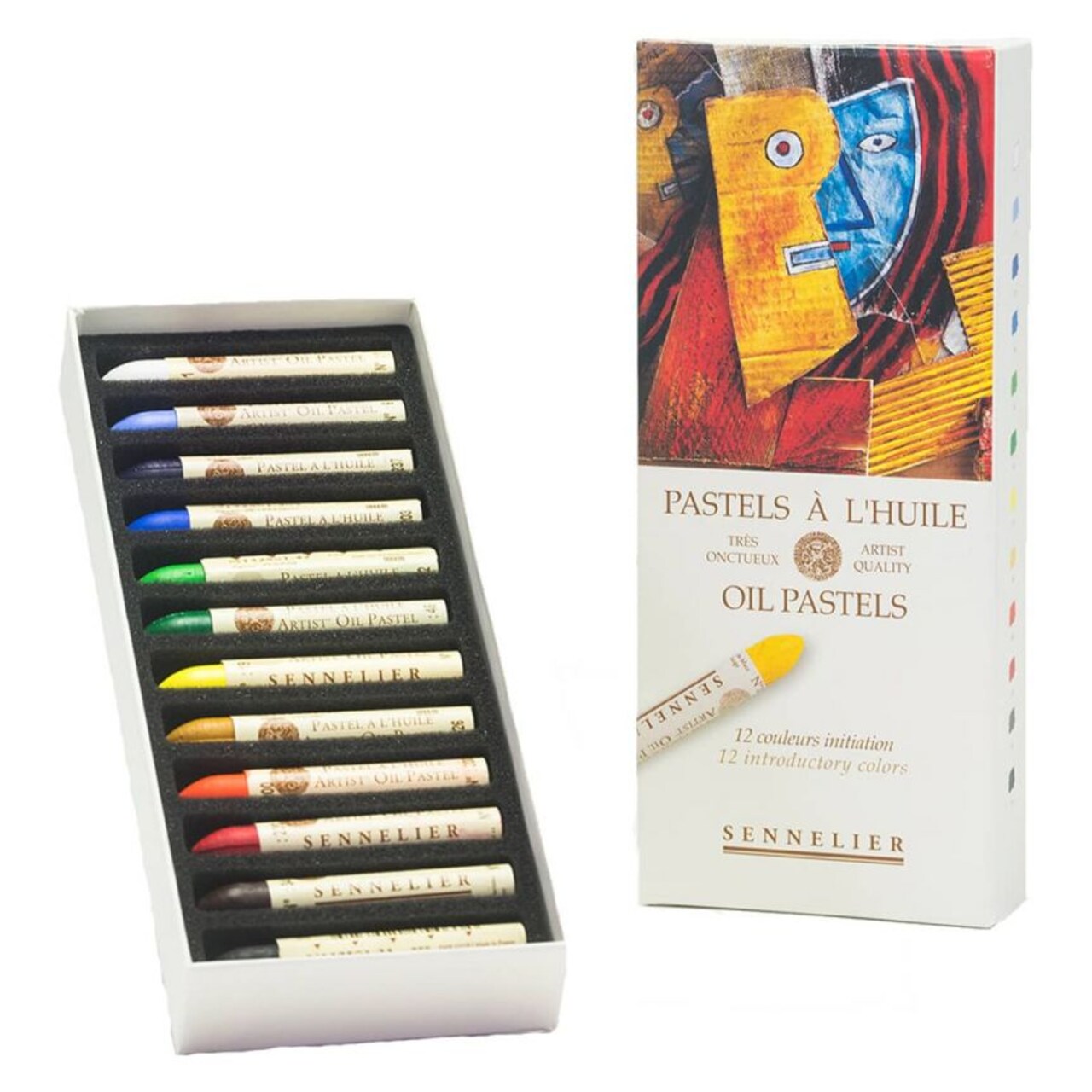 Sennelier Oil Pastels Cardboard Box Set of 12 Standard - Assorted Colors